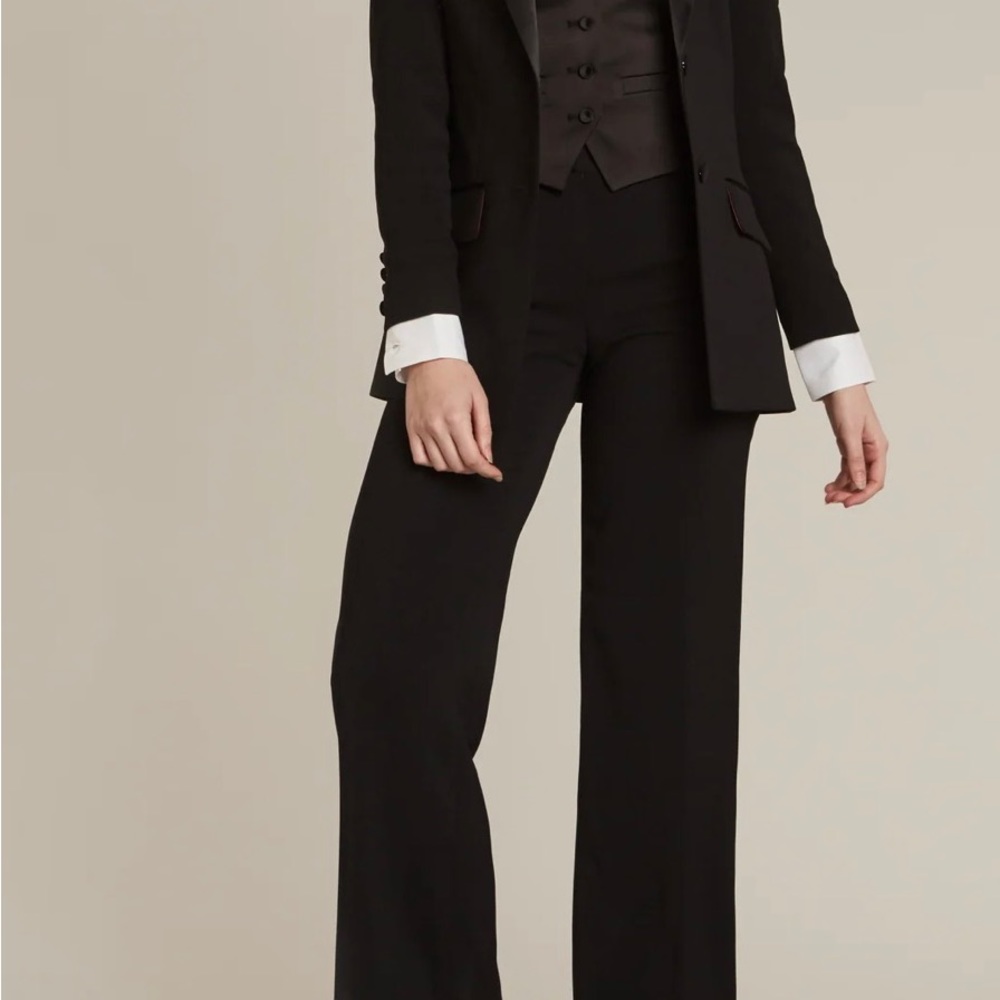 Perfect for spring formals and weddings!  Black straight leg tuxedo pant NWT